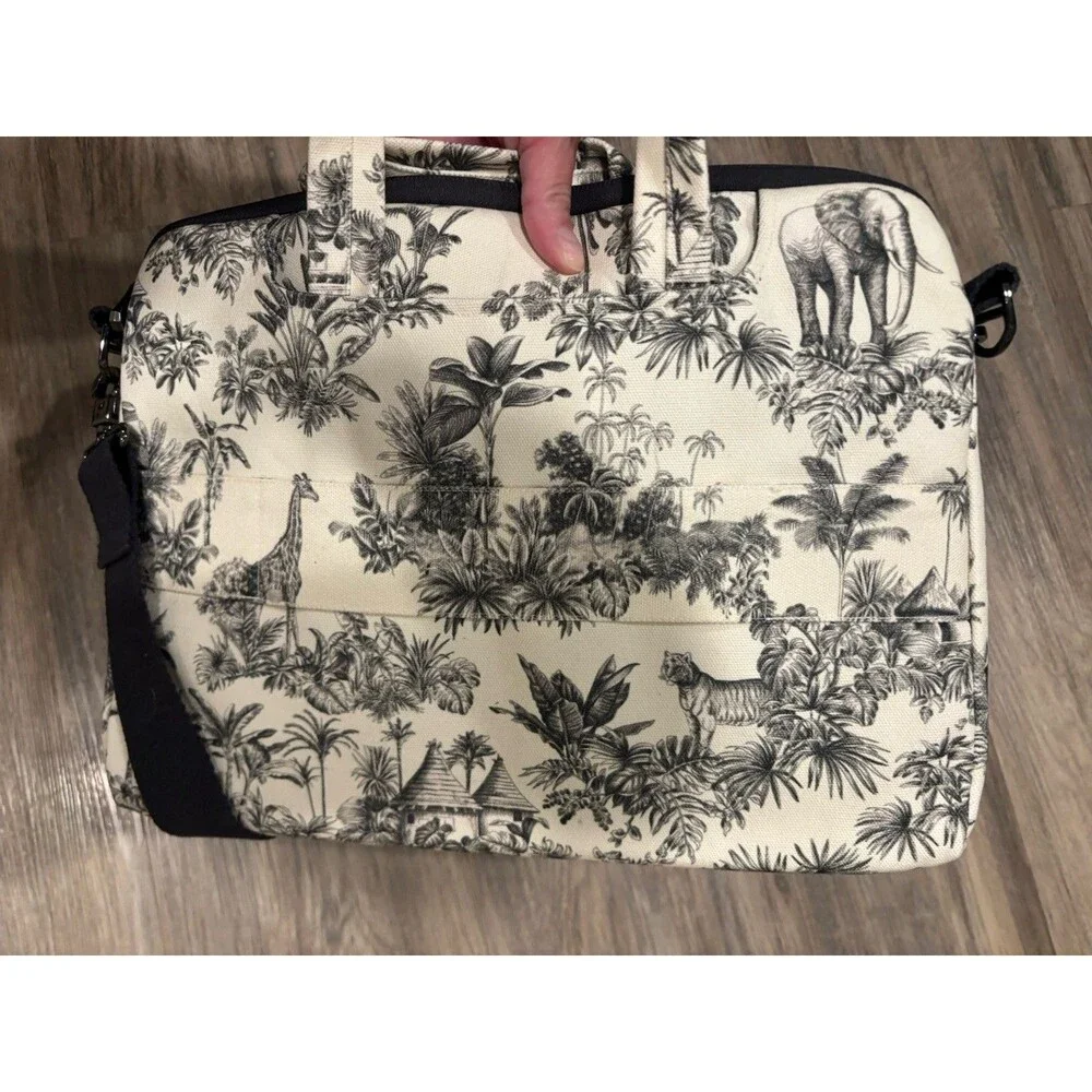 Maison d' Hermine Laptop Bag Savana Jouy Black White Jungle Toile 16 x 10 x 11